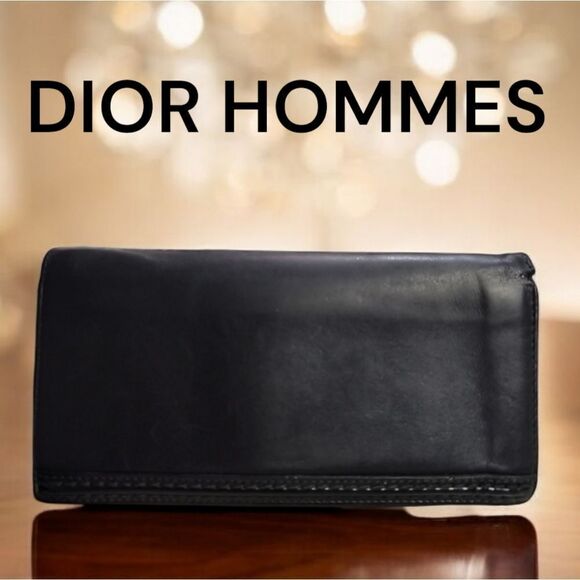 Dior Hommes Black Leather Bifold Wallet in Pre-loved Condition - Picture 1 of 10